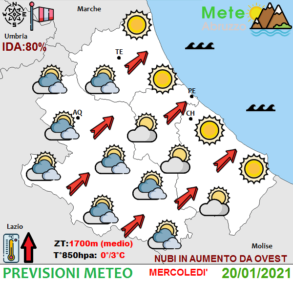 Previsioni meteo Abruzzo oggi